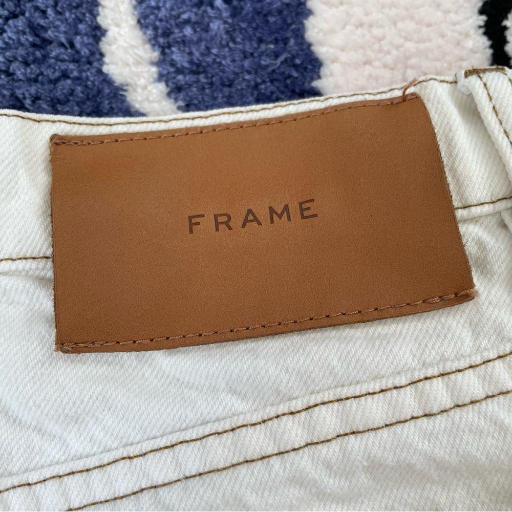 Frame Le Italien straight leg jeans 100% cotton ivory cream size 27 - Picture 9 of 12